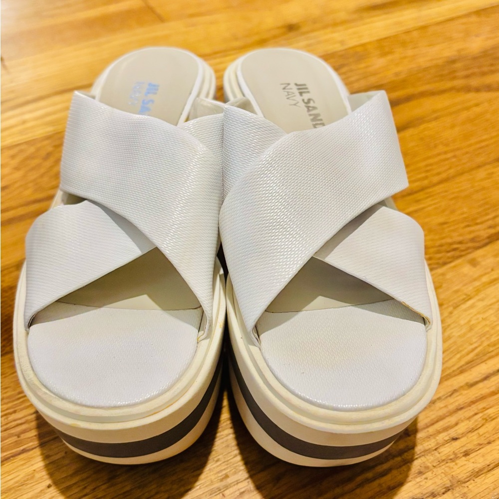 Jil Sander Women's White Platform Sandals